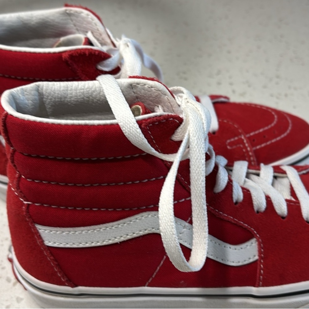 Vans women’s/mens Red High-Top Sneakers OFF THE WALL